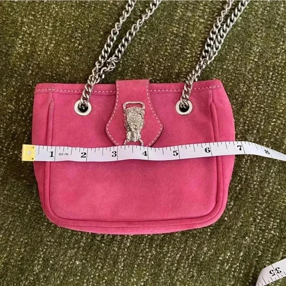 Bonino Small Pink Suede Crossbody/Shoulder Bag - Made in Italy leather bag - Picture 13 of 14